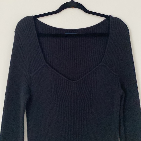 GAP Black midi sweater dress with sweat-heart neckline & long sleeves. XL - Picture 2 of 8